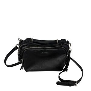 Gladdon Womens Adjustable Crossbody Zip Closure Vegan Faux Leather Black Purse